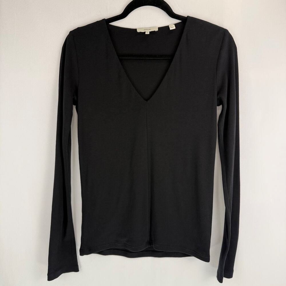 Vince Long Sleeve V Neck Pima Cotton Tee Size M